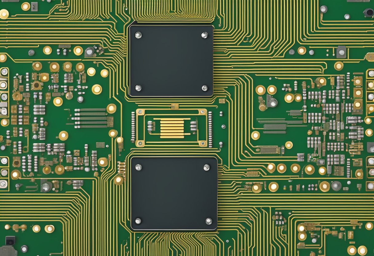 Circuit boards and electronic components arranged in precise formation for advanced assembly PCB