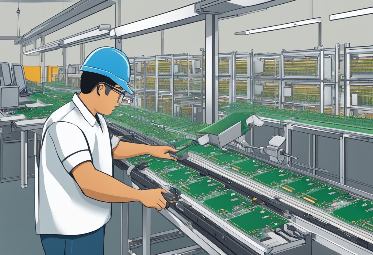 A technician assembles PCB components in a modern Mexican manufacturing facility. The efficient process showcases the advantages of PCB assembly in Mexico