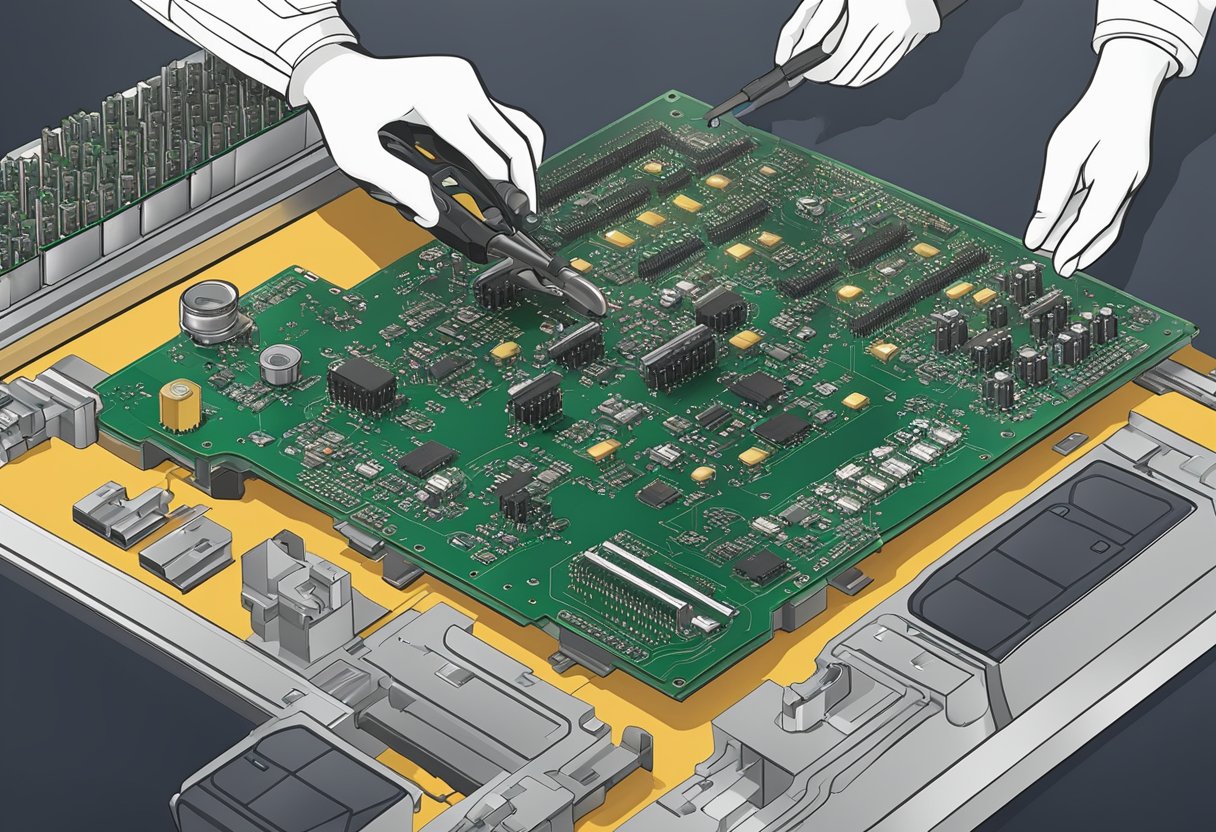 Components being placed onto a printed circuit board in a cost-effective manner