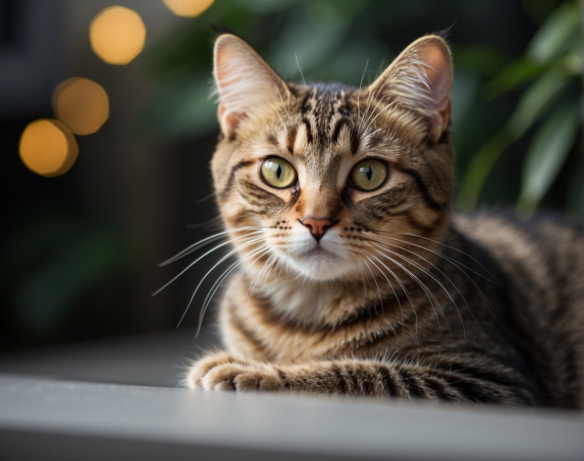 A 6-month-old cat should be about half the size of a full-grown adult cat, with a sleek and agile body, bright eyes, and a playful demeanor