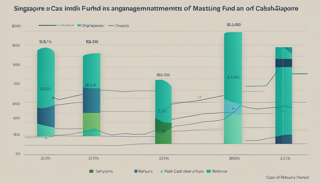 A graph showing fees and returns of cash management funds in Singapore