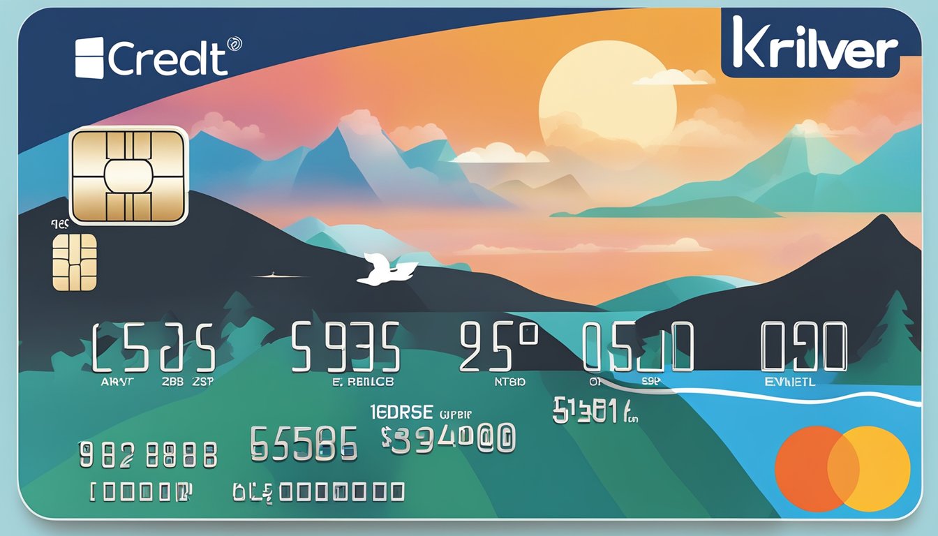 A credit card surrounded by krisflyer miles logo, with images of travel destinations and a list of additional perks and offers