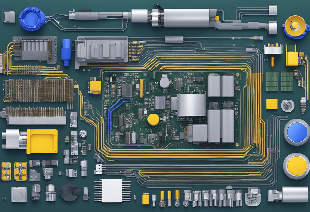 Components arranged on a PCB for Dyson DC24 assembly