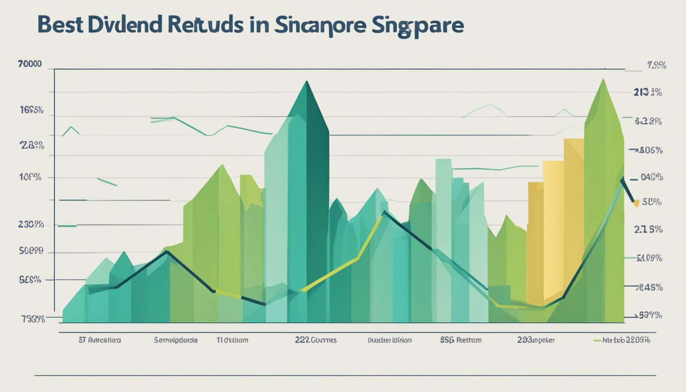 A graph showing the upward trend of the best dividend stocks in Singapore, with a focus on maximizing returns in the long run