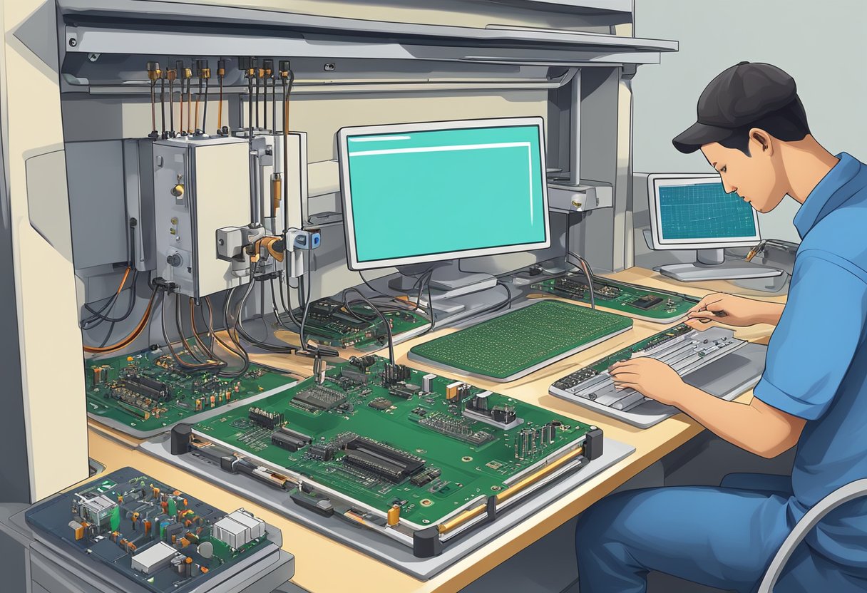 A PCB components assembly machine places and solders electronic parts onto a circuit board