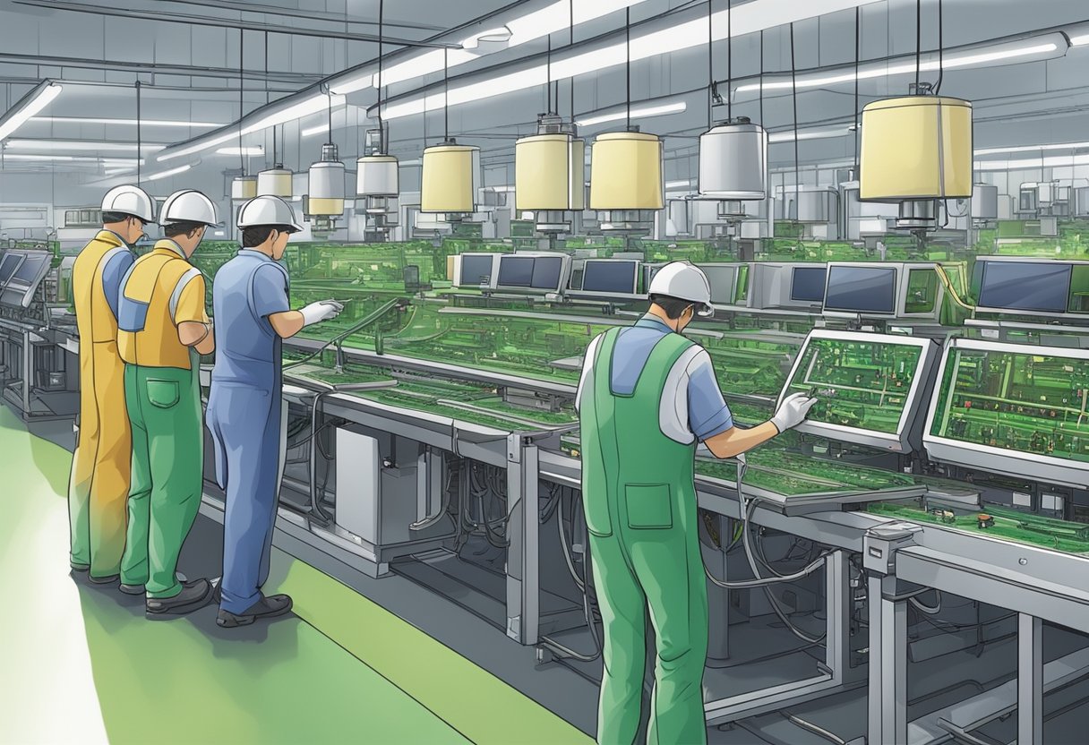 Circuit boards being assembled by machines in a factory setting in Ireland