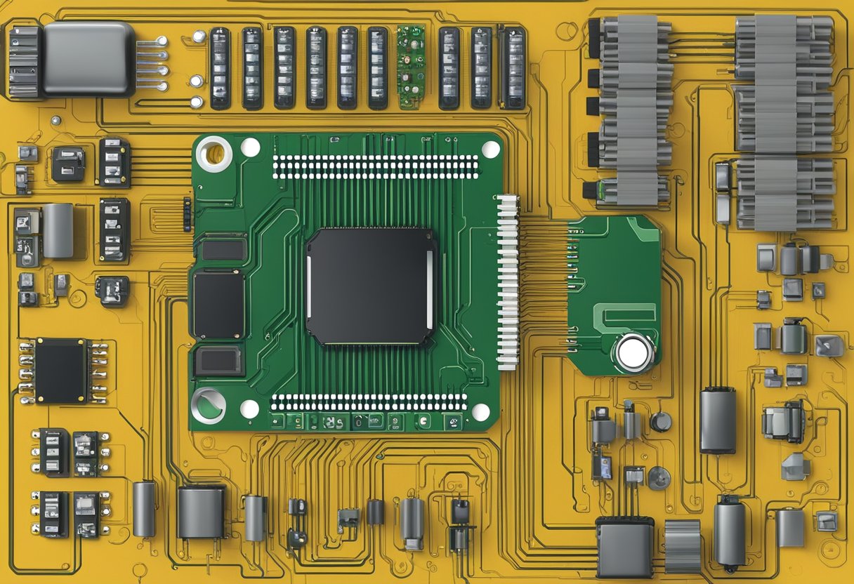 Components arranged on a printed circuit board with clear spacing and trace routing following design rules