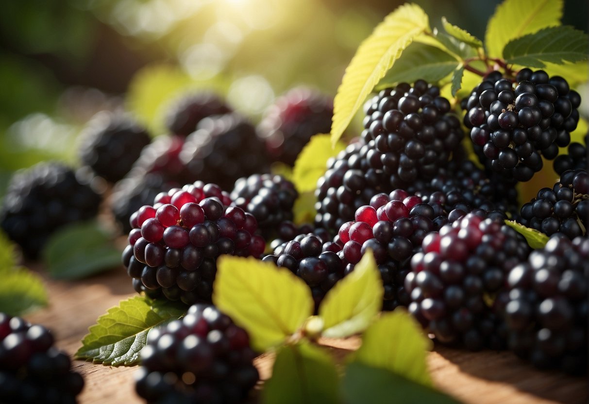 Elderberries being crushed and pressed, releasing juice