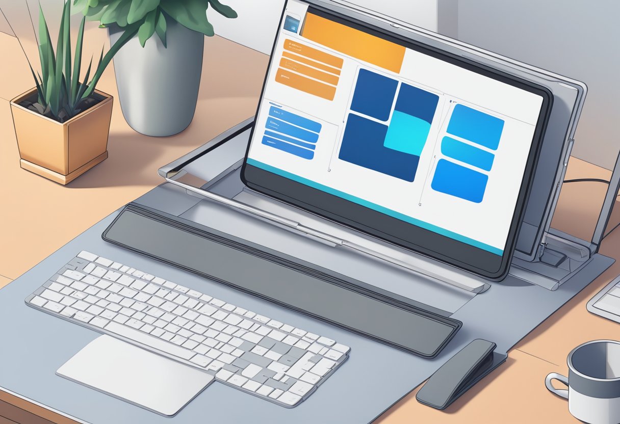 A computer screen displaying a Windows 11 or 10 interface with a disabled quick search feature. The screen should be the focal point, with attention to detail on the disabled quick search function