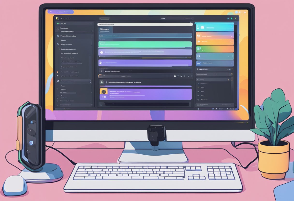 A computer screen with a Discord window open, showing the audio settings and drivers being checked for screen sharing