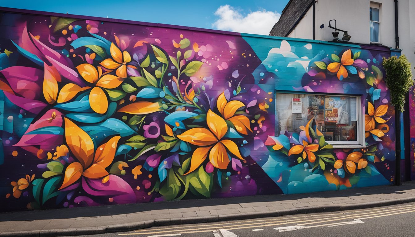 Colorful murals cover the walls of Limerick City streets. Artists spray paint, create and showcase their work at the vibrant Street Art Festivals