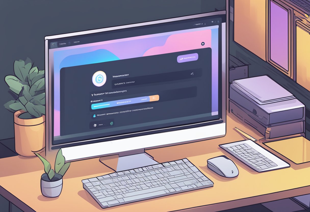 A computer screen displays a "Verify Member" button on the Discord platform, with a progress bar indicating the verification process