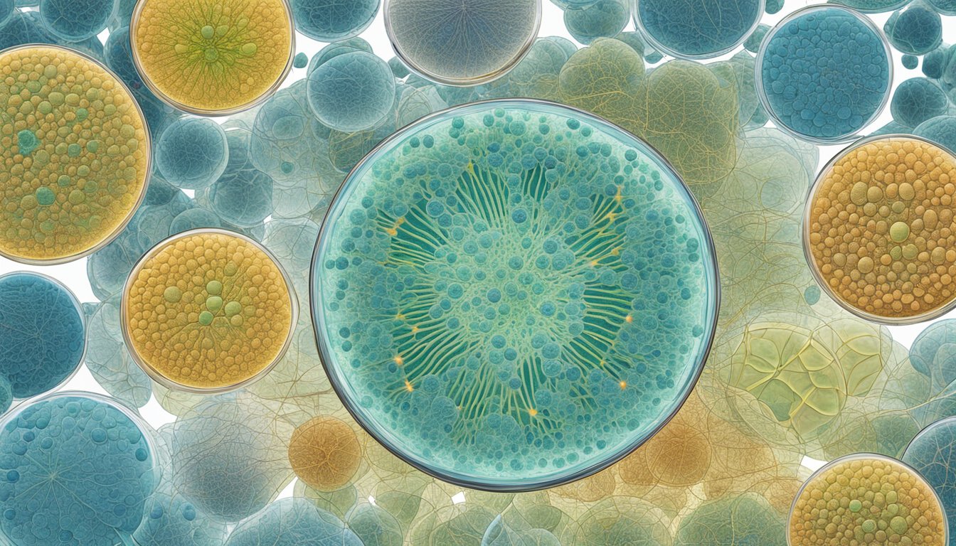 A microscope reveals the intricate patterns of biological markers in a petri dish, highlighting the complex relationship between CIRS and autoimmunity