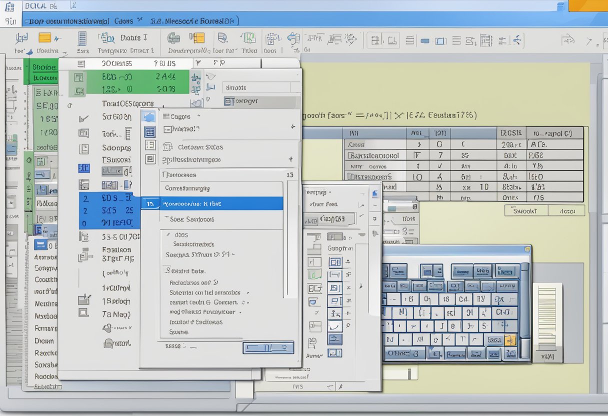 A computer screen displaying the Microsoft Word interface with a cursor navigating to the "Insert" tab and selecting "Equation" to enable the equation editor