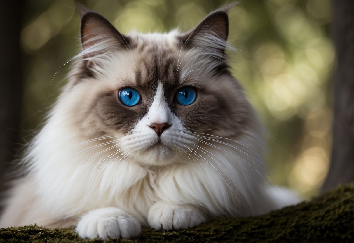 A full-grown ragdoll cat can reach a size of 15-20 inches in length and weigh between 10-20 pounds. They have a semi-long, plush coat and striking blue eyes