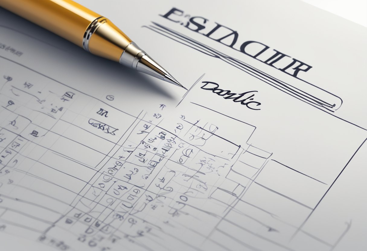 A signature and a rubric are depicted side by side, with the signature showing a full name and the rubric consisting of a series of initials or symbols