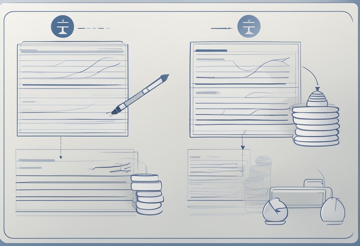 A signature and a rubric are being compared side by side, with clear distinctions highlighted