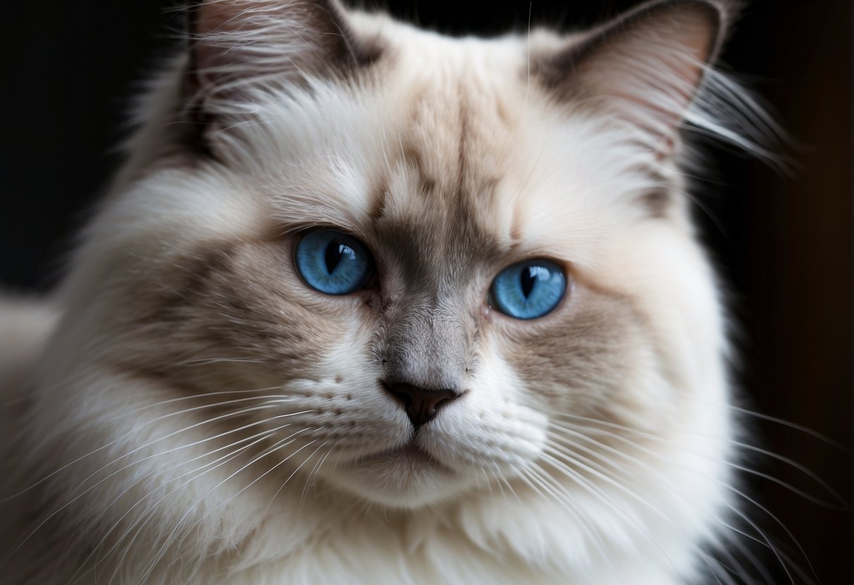Ragdoll cats originate from California, USA. They are known for their large size, blue eyes, semi-long fur, and docile nature
