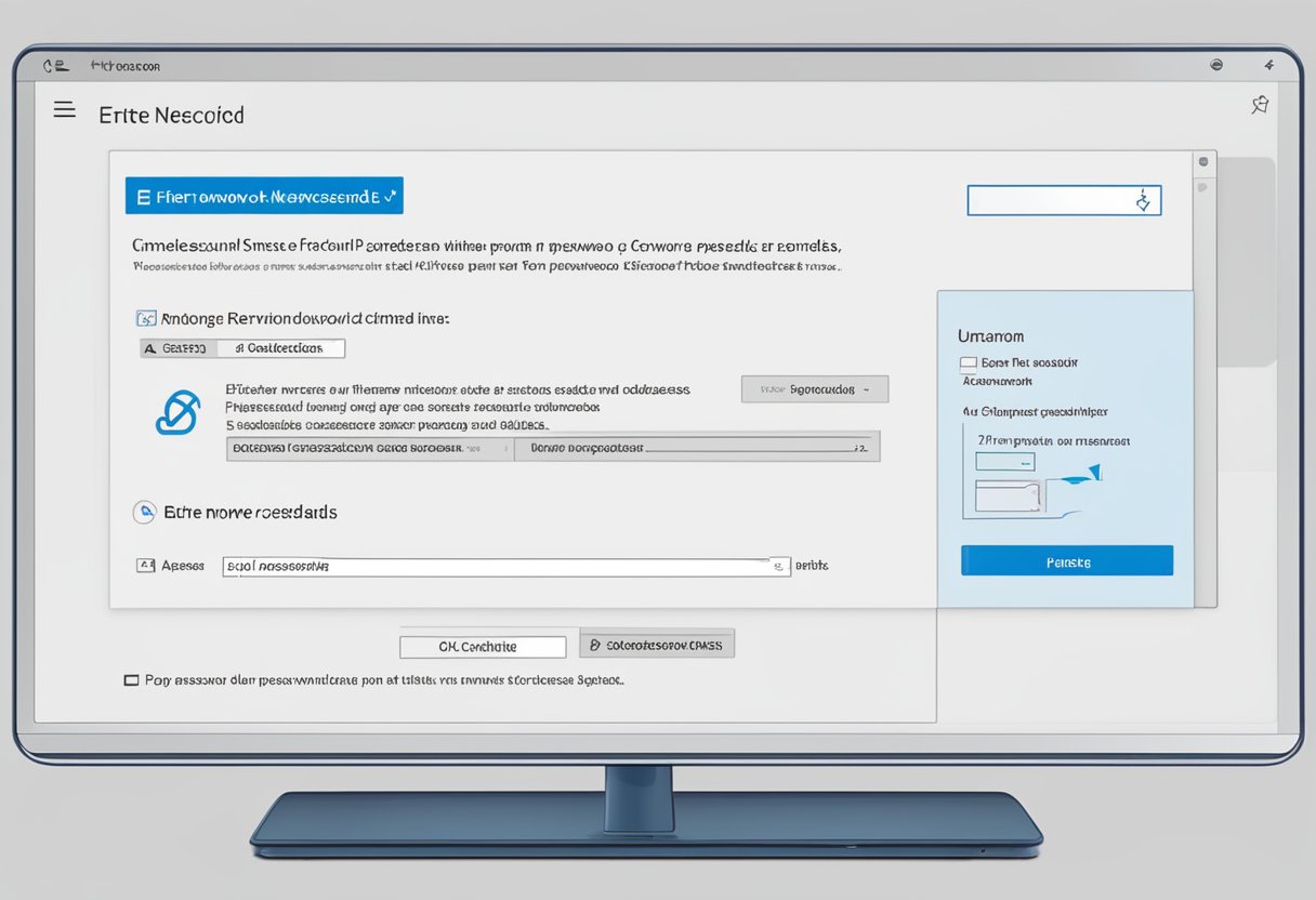 A computer screen displaying the "Enter network credentials" error message in Windows 10/11, with a prompt for username and password