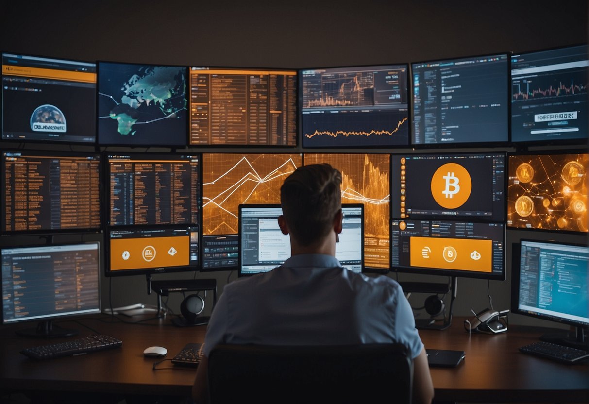 A person browsing through various cryptocurrency exchange websites, comparing features and user experiences to make an informed decision