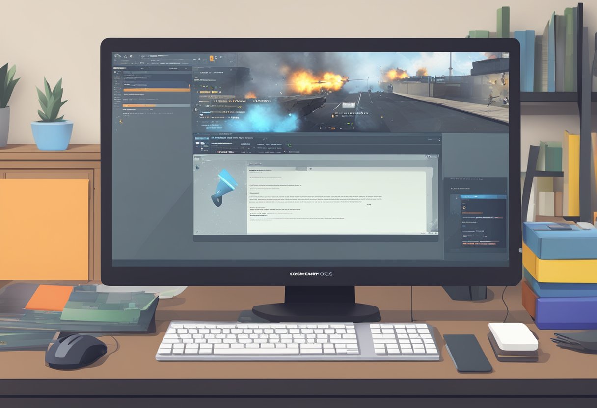 A computer screen showing CS game crashing with error message