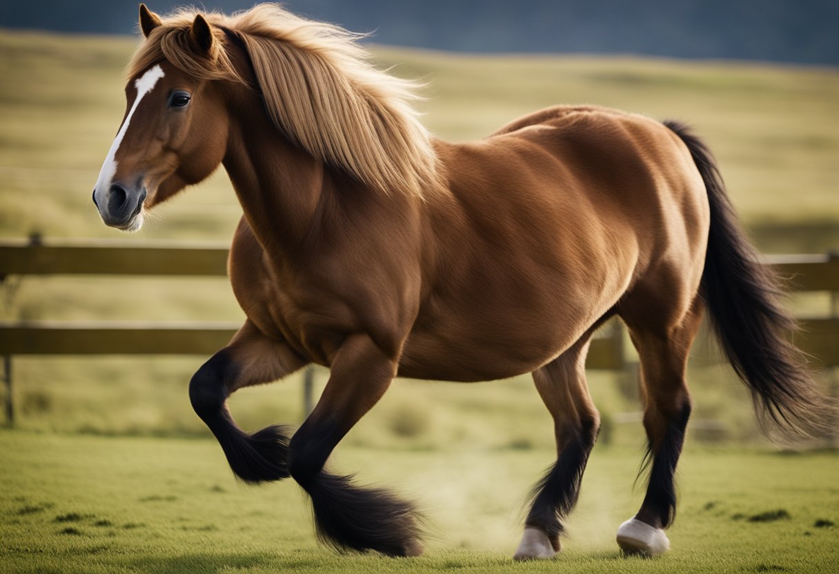 The Icelandic horse demonstrates its unique gaits: walk, tölt, trot, and gallop, showcasing its versatility and strength