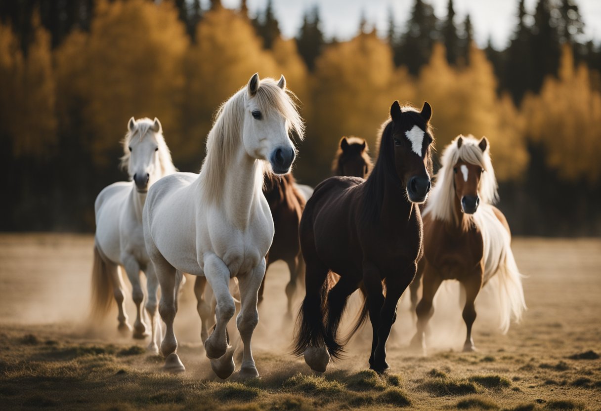 A group of Icelandic horses showcasing their history and development in competition