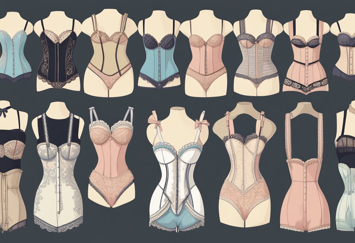 A display of vintage lingerie suspenders, showcasing the evolution of sexy undergarments throughout history