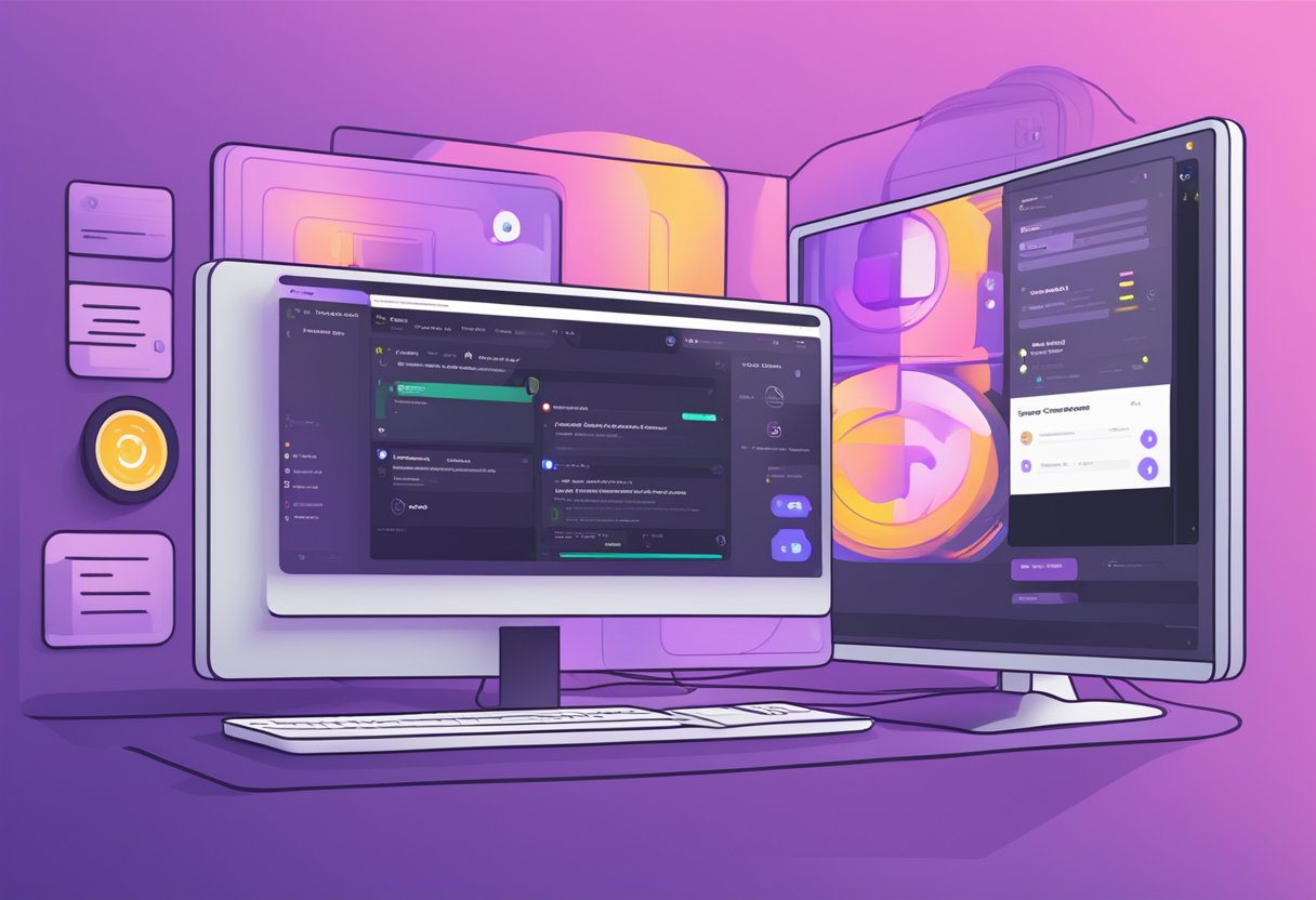 A computer screen displaying Discord's interface with a highlighted "Streaming Status" option, next to a purple icon indicating successful streaming