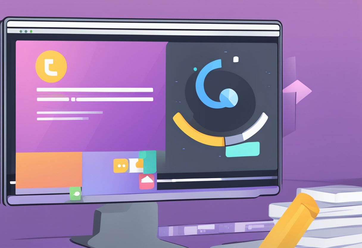 A computer screen shows a Discord update error message. An arrow points to a "fix" button