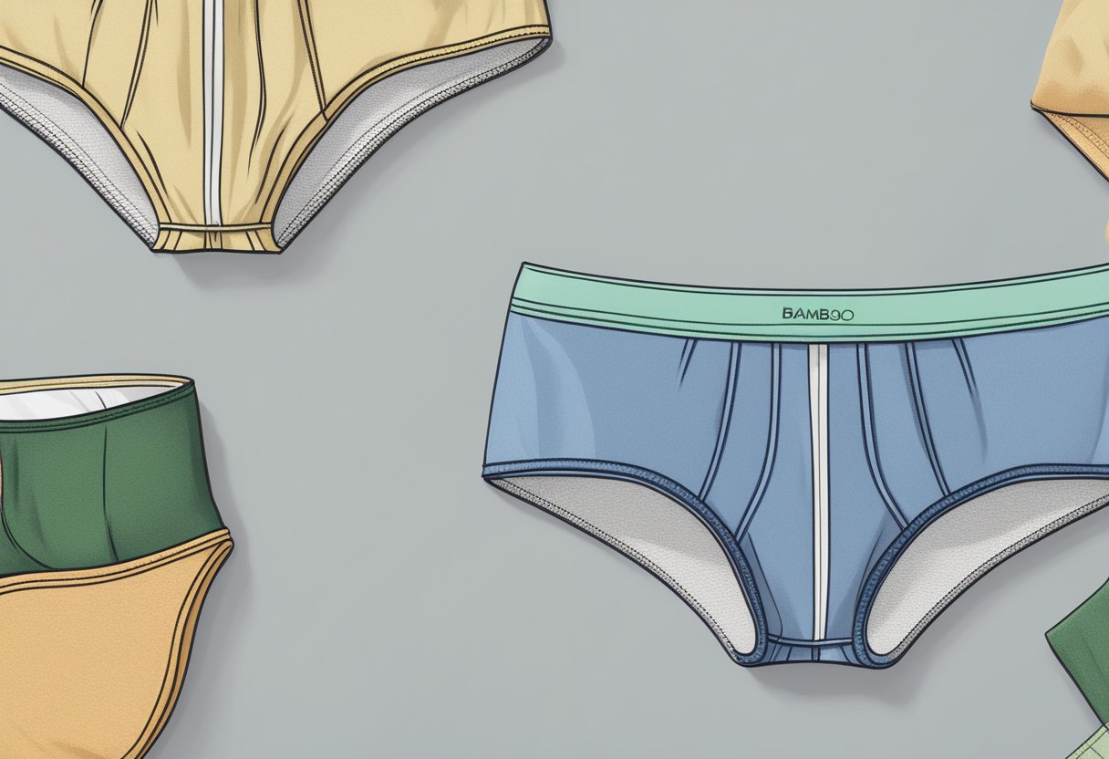 Bamboo and microfiber underwear lay side by side on a flat surface, showcasing their different textures and colors