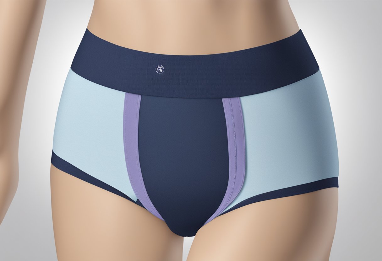 A pair of Lyra bamboo menstrual underwear is shown with absorbent fabric and comfortable fit