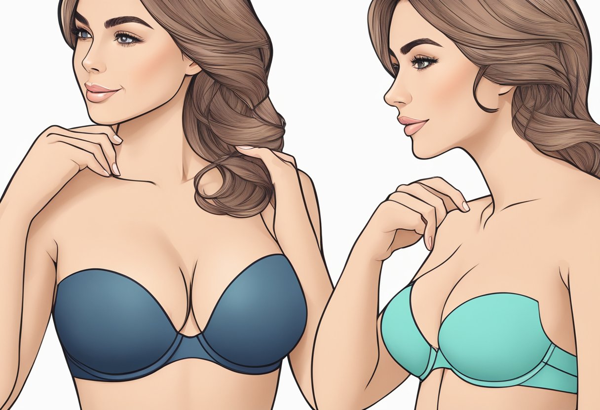 A strapless bra rests on a smooth surface, with its seamless cups and supportive underwire creating a sleek silhouette
