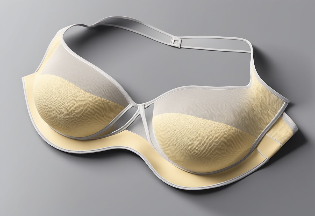 A strapless bra lies on a flat surface, with its seamless cups and supportive underwire clearly visible