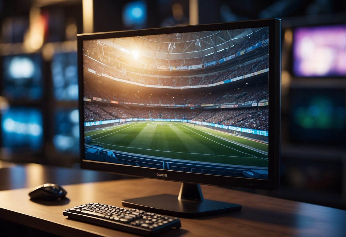 A computer monitor displaying a game with no visible borders, creating a seamless and immersive gaming experience