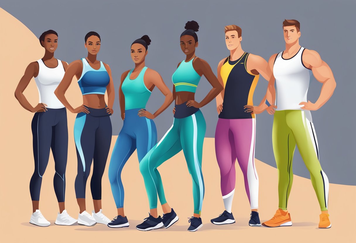 A group of athletes wearing affordable sports tops, showcasing comfort and flexibility during various physical activities
