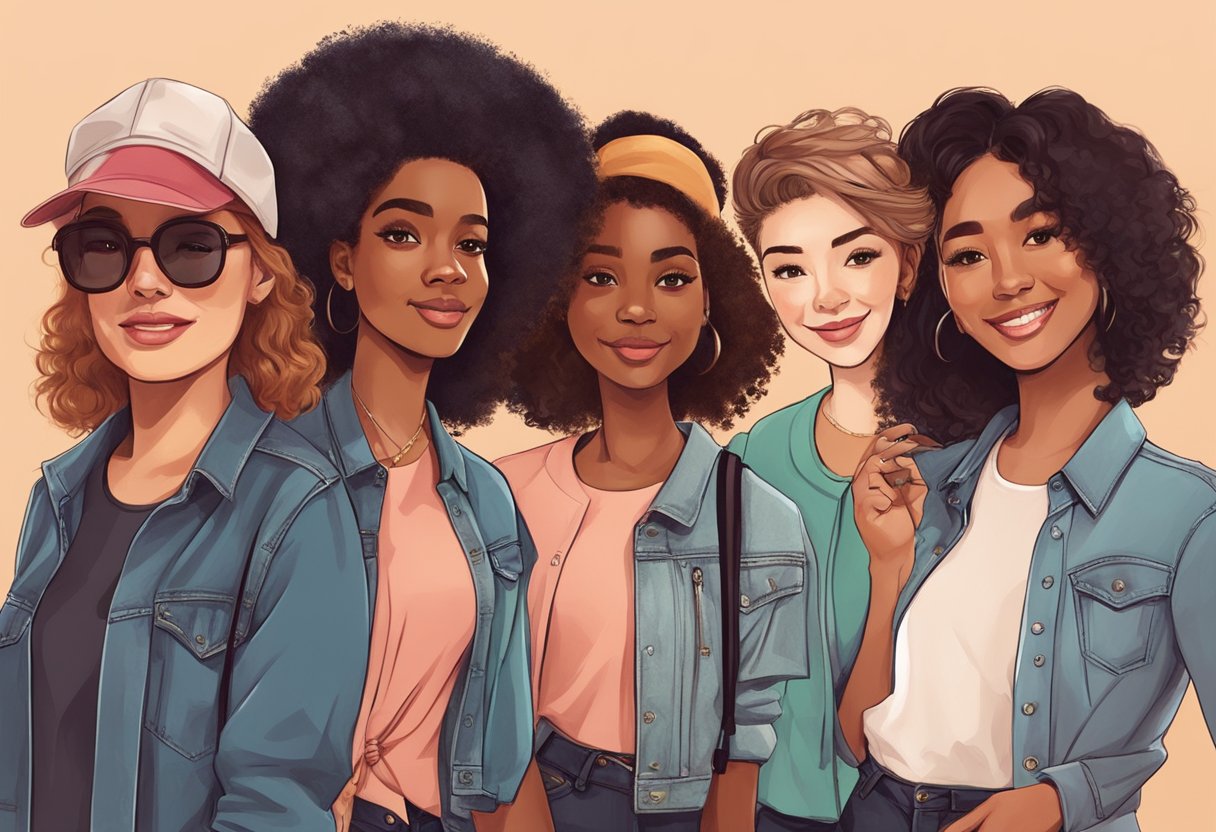 A variety of girlfriends drawn in different styles and techniques, showcasing diversity and creativity
