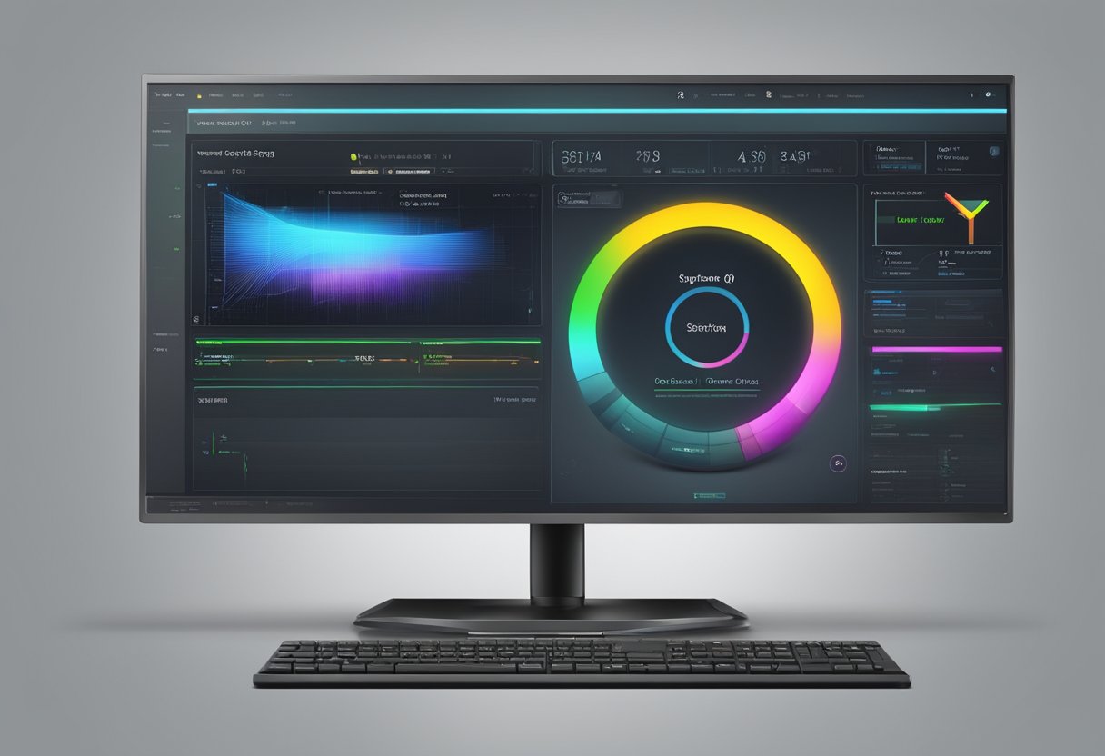 A computer monitor displaying a system settings page with a highlighted section showing the graphics card details