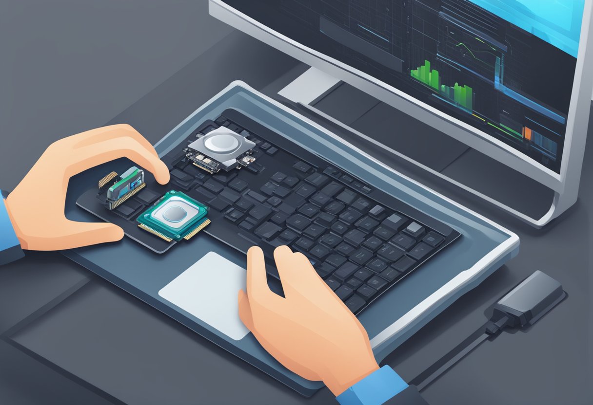 The kernel_task icon appears with a high CPU usage alert. A wrench hovers over the icon, ready to fix the issue