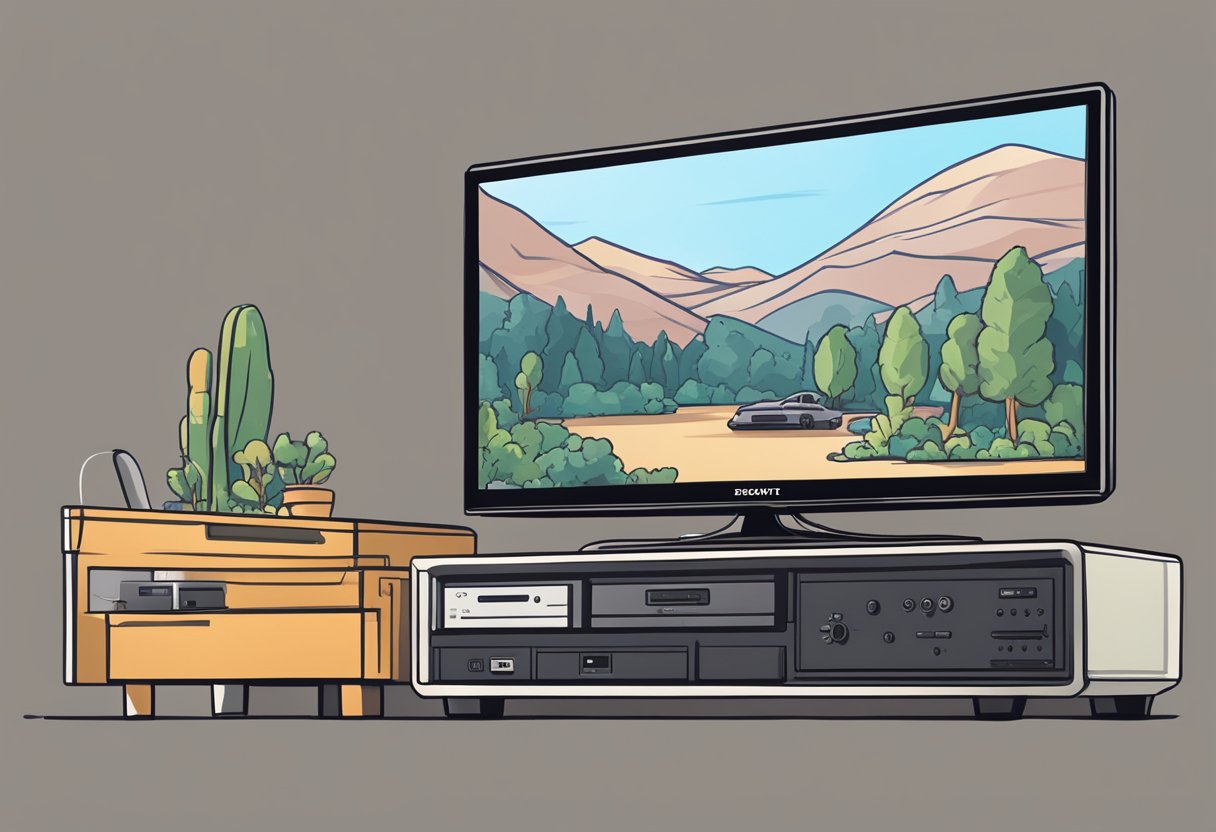 A PS4 console with a controller plugged in, displaying the Safe Mode menu on a TV screen, with options for rebooting or initializing the system