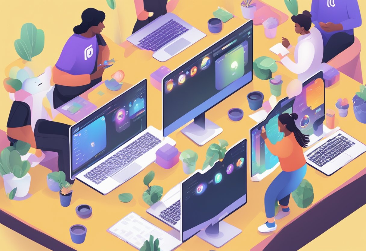 People joining various Discord servers, clicking on different channels, and interacting with diverse communities