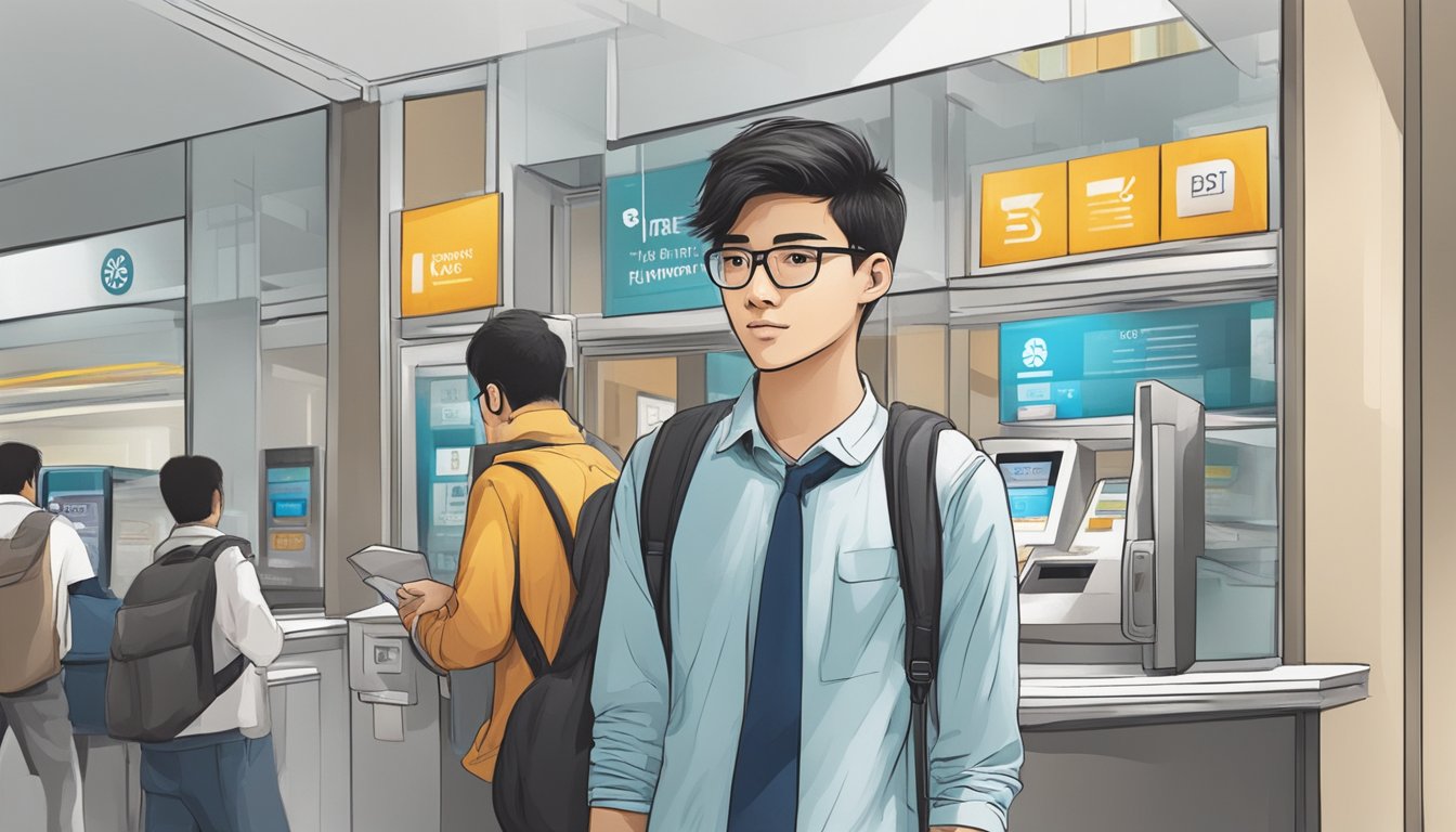 A teenager in Singapore walks into a bank, considering account options