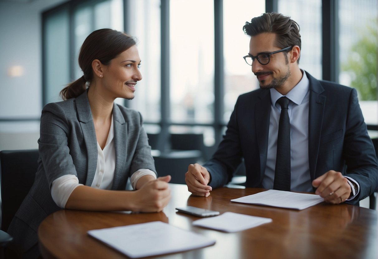 Clear communication aids critical thinking. Two individuals engage in a productive discussion, exchanging ideas and perspectives to reach a well-reasoned conclusion