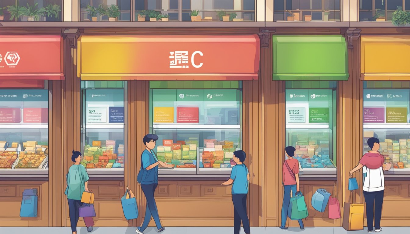 Customers redeeming CDC vouchers at various merchant locations in Singapore