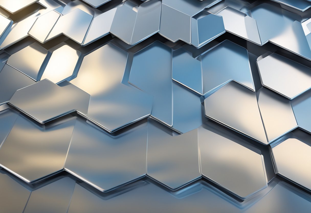 A composite aluminum panel gleams in the sunlight, its smooth surface reflecting the surrounding environment