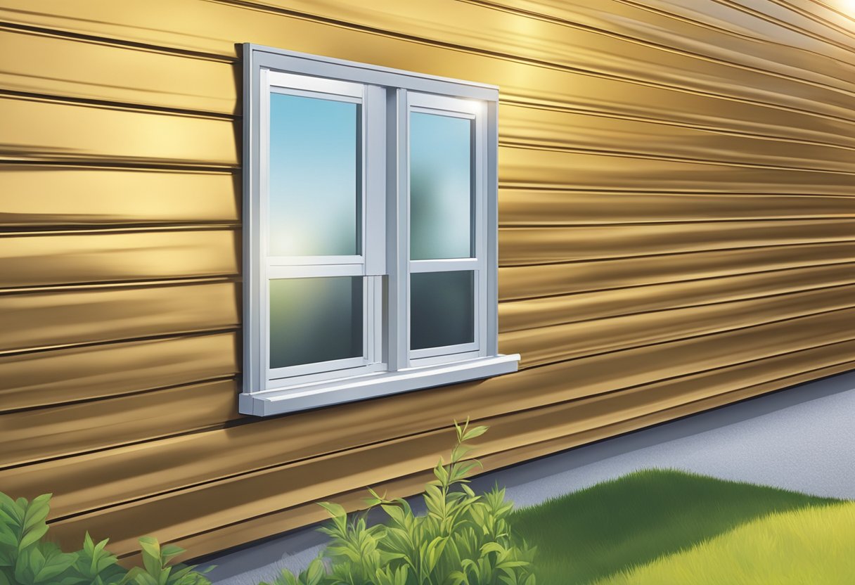 Aluminum siding panels gleam in the sunlight, reflecting a bright and durable exterior for homes