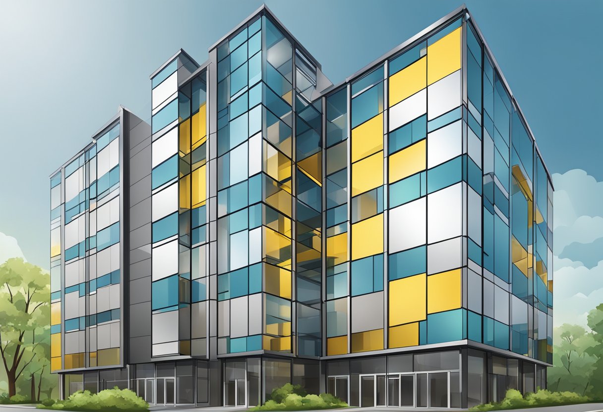 A modern building with thermal performance aluminum insulated panels