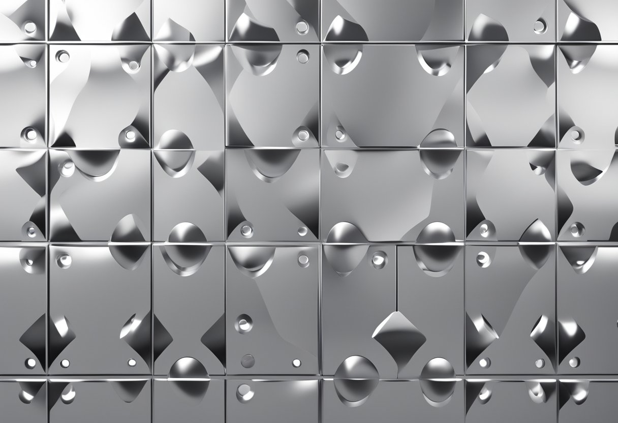 The aluminum composite panel reflects light, showing a smooth, metallic surface with visible rivets and clean edges