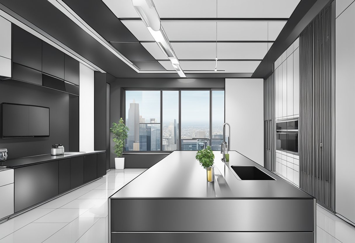 A sleek black aluminum panel with clean lines and a modern, minimalist design