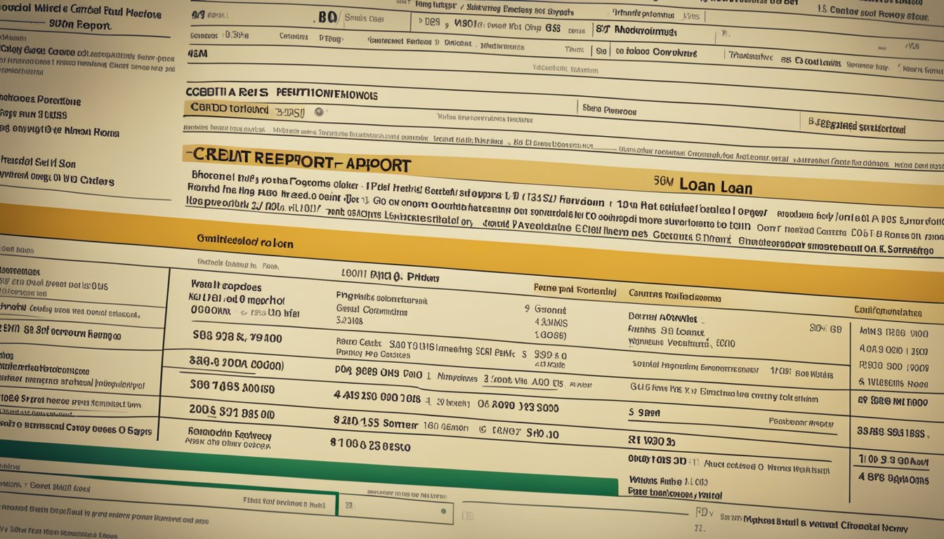A credit report with a personal loan listed, alongside other financial information, displayed on a computer screen